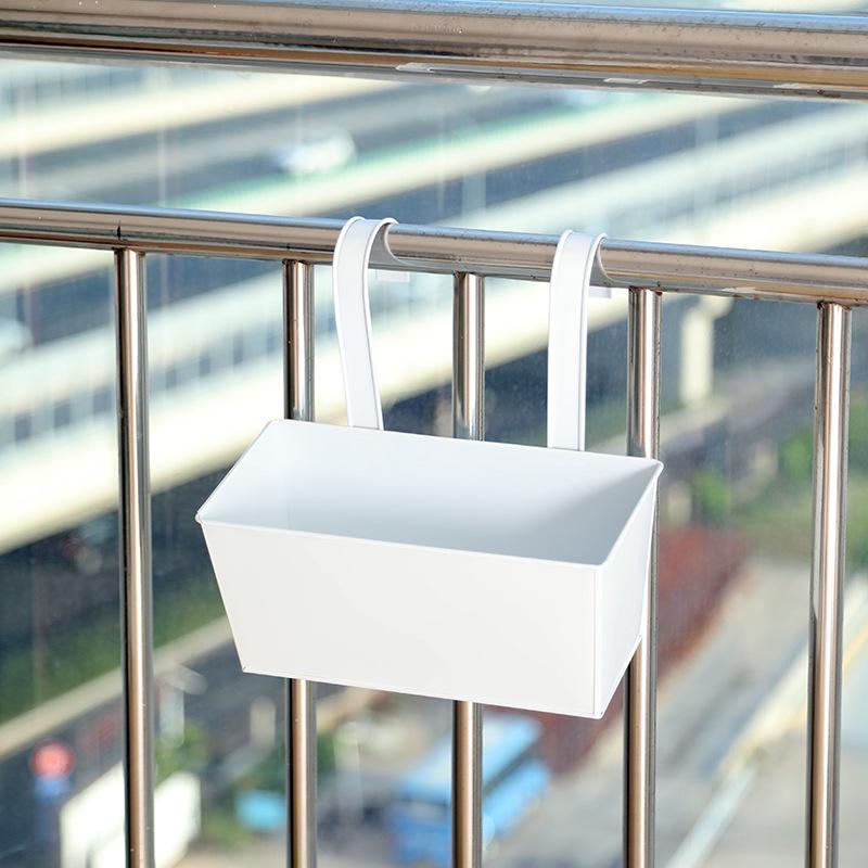 Iron Hanging Planter Pot for Balcony or Garden - Rectangular Succulent and Plant Basket