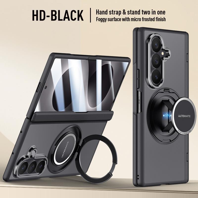 Матовый Frosted чехол для Samsung Galaxy Z Fold8 Ultra/Fold 8 Ultra/360 Вращающийся магнитный держатель Ремешок для руки Со стеклянной защитой экрана