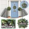 Plastic Sleeve Simulation Flower Wreath Door Decoration Flower Wreath Leaf Flower Wreath Party