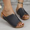Fashion 2024 Summer Fashion Comfortable Mid-heel Casual Wedge Slip-up Women's Slippers