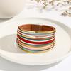 Multi-Strand Gradient Leather Bracelet Women With Magnetic Clasp PU Wristband In Fashionable Colors