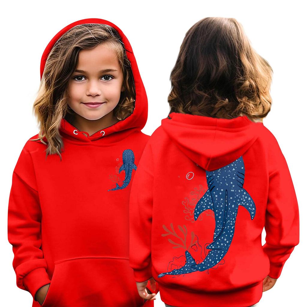 Детские толстовки, свободная спортивная рубашка с капюшоном и принтом, модная спортивная рубашка