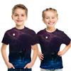 Summer Children Space Galaxy 3D T Shirt Angel Animal Lion Tiger Wolf Leopard Printed Boys Girls T-shirt Kids Fashion Tshirt Tops
