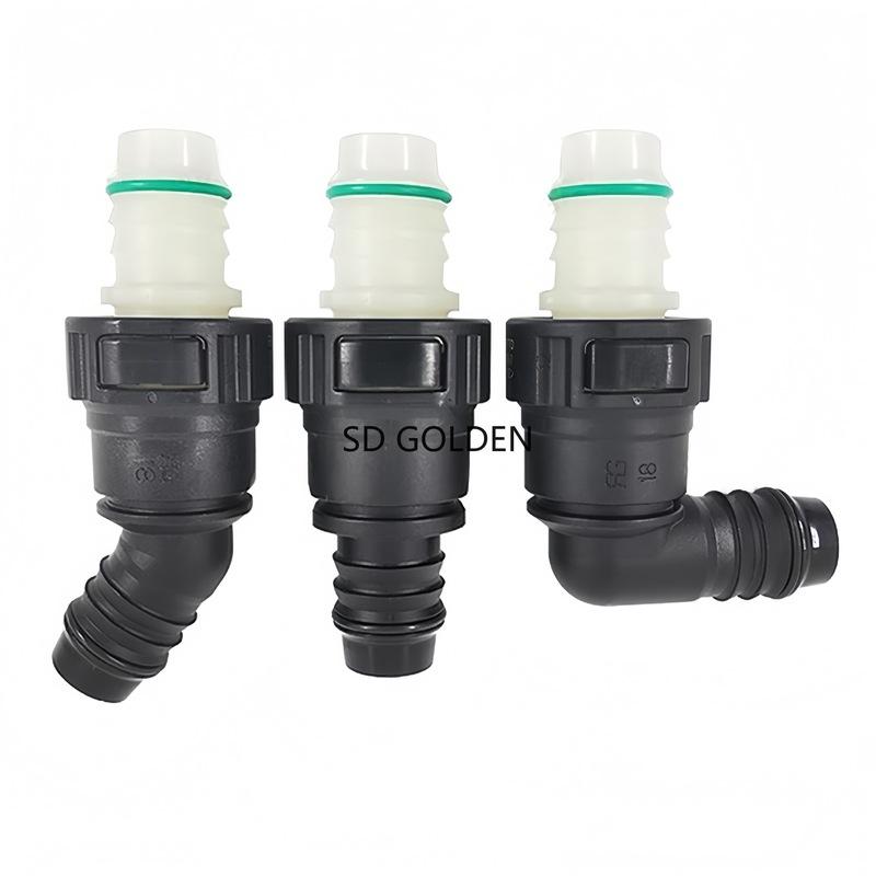 18mm ID16 Automotive Fuel Line Hose Bend Double-Sided Male Female Matching Combination Large Size Plastic Quick Connector
