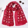 Women Christmas Festive Winter Deer Print Warm Winter Snow Flake Scarf