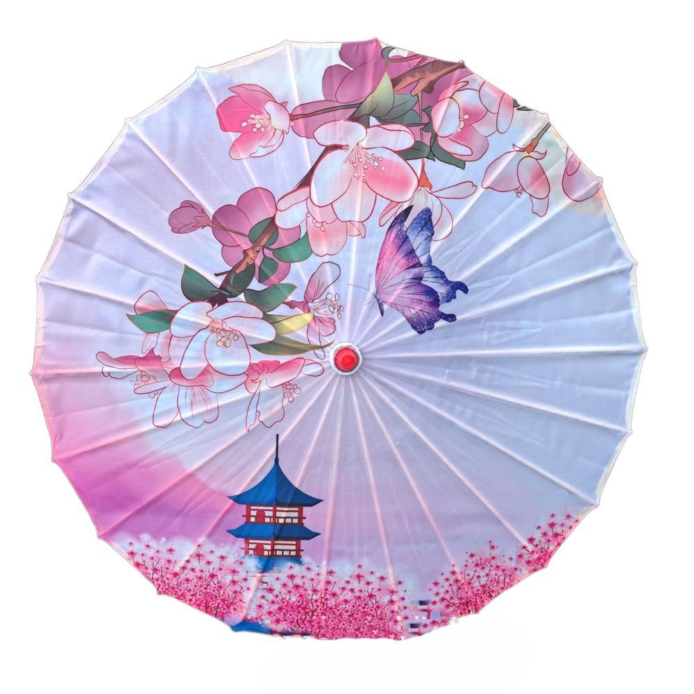 Waterproof Silk Cloth Women Umbrella Rain Proof Costume Parasol Flower Oil Paper Umbrella Party
