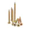 100pcs/lot M3 M3.5 M4 M5 M6 Zinc Coated Cross Recessed Countersunk fibreboard Chipboard Flat Head Self Tapping Wood Screw