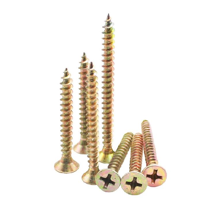 100pcs/lot M3 M3.5 M4 M5 M6 Zinc Coated Cross Recessed Countersunk fibreboard Chipboard Flat Head Self Tapping Wood Screw