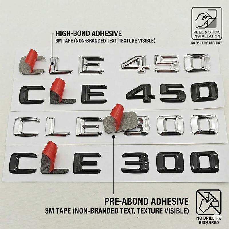 3D CLE450 CLE300 Задние Буквы Шильдик Эмблема на Багажник Для Benz CLE Класса Глянцевый Черный Хром Наклейка Логотипа Автомобиля Стайлинг Аксессуары