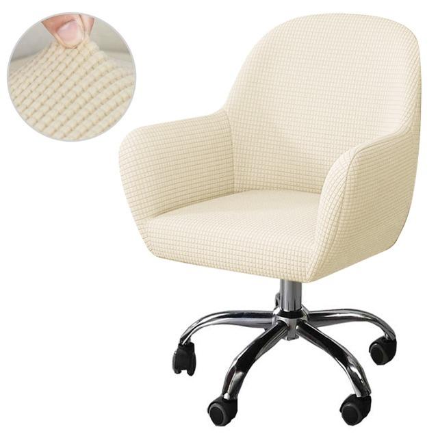 Polar Fleece Armchair Covers Jacquard Spandex Make Up Curved Chair Cover Elastic Solid Chair Slipcover for Office Hotel Home