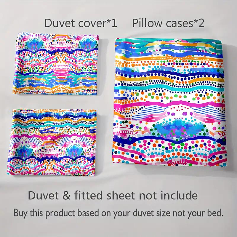 Vibrant, wavy, abstract. Bedding Duvet cover sets Duvet covers Pillowcases gifts (1 * Duvet Cover 2 * Pillowcases, without duvet insert)
