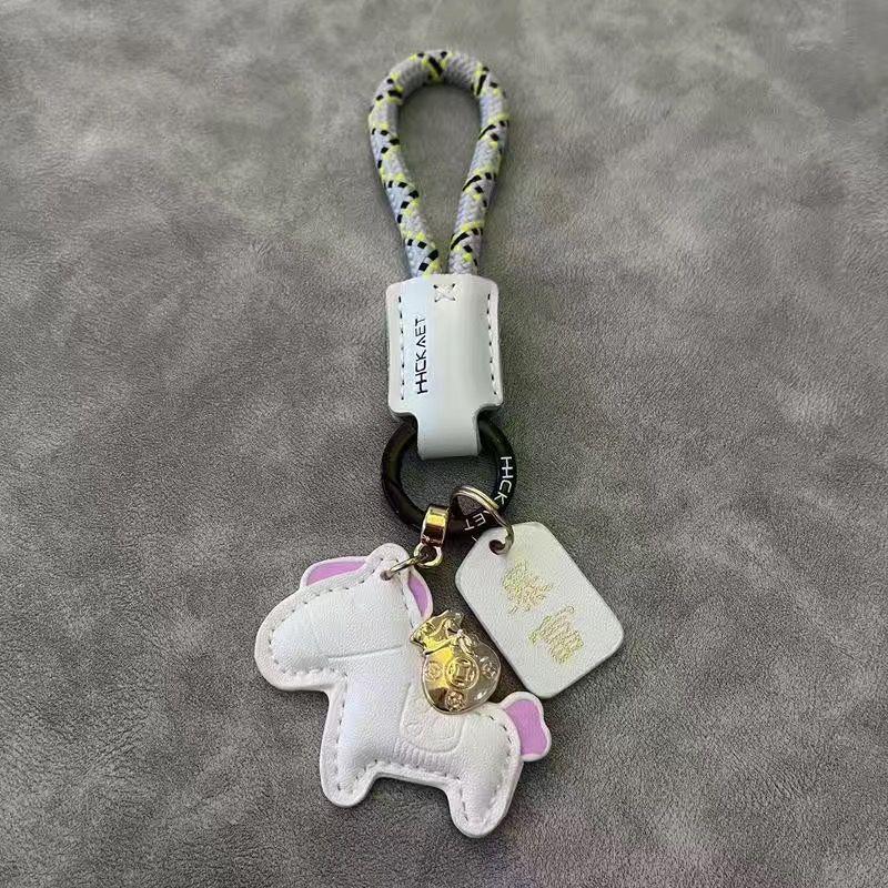 Cowhide Minimalist Couple Keychain - Exquisite Gift Bag Charm