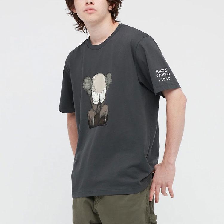 Uniqlo Мужская футболка X KAWS Tokyo Graphic 'Темно-серый' 446311-08