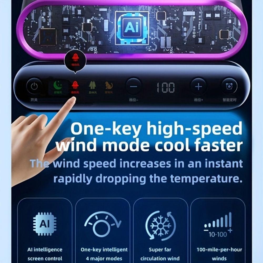 Timer High-Power Electric Fan 4 Modes Household Air Circulator Indoor Standing Fan Bedroom