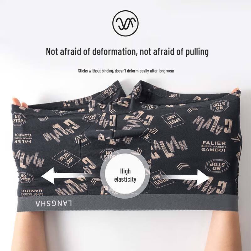 LANGSHA Мужские антибактериальные хлопковые боксеры-брифы 10A, 4 штуки