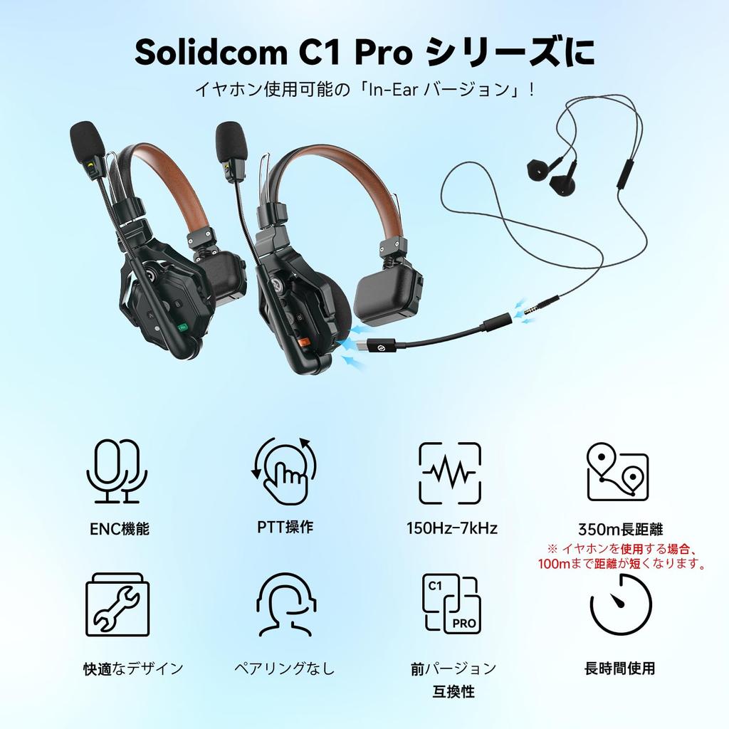 Официальная версия Hollyland Solidcom C1 Pro с дистанционным управлением, гарнитура с наушниками, совместимая с шейным креплением, беспроводная полнодуплексная гарнитура для внутренней связи