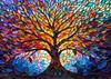 PICKFORU Stained Glass Puzzle Tree of Life Puzzle for Adults 1000 Pieces Impossible Hard Challenging Puzzle for Adults Colorful Mosaic Tree of Life