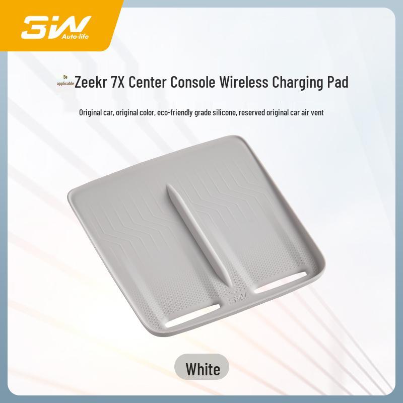 Силиконовая противоскользящая защитная накладка на центральную консоль Zeekr 7X с поддержкой беспроводной зарядки