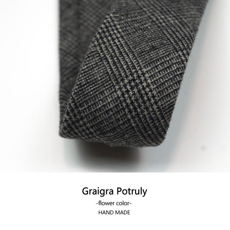 Wool Tie Men'S Coffee Green Woolen 6Cm Tie Vintage Scottish Duffel Men'S Tie