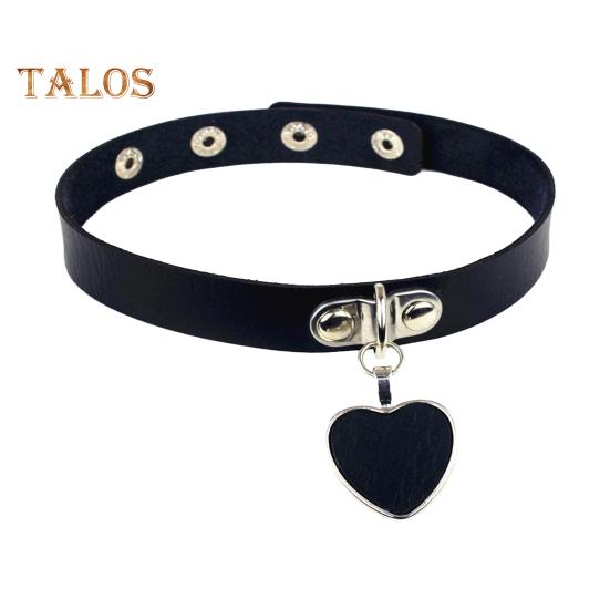 Женский воротник в стиле рок-панк, искусственная кожа, подвеска в форме сердца, регулируемая окружность, клубная вечеринка, косплей, реквизит, женское колье, ювелирные изделия