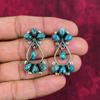 Медно-голубые бирюзовые ювелирные изделия, серьги ручной работы с драгоценными камнями, 925 пробы цельные серьги из стерлингового серебра, антикварные ювелирные изделия, для подарка на помолвку