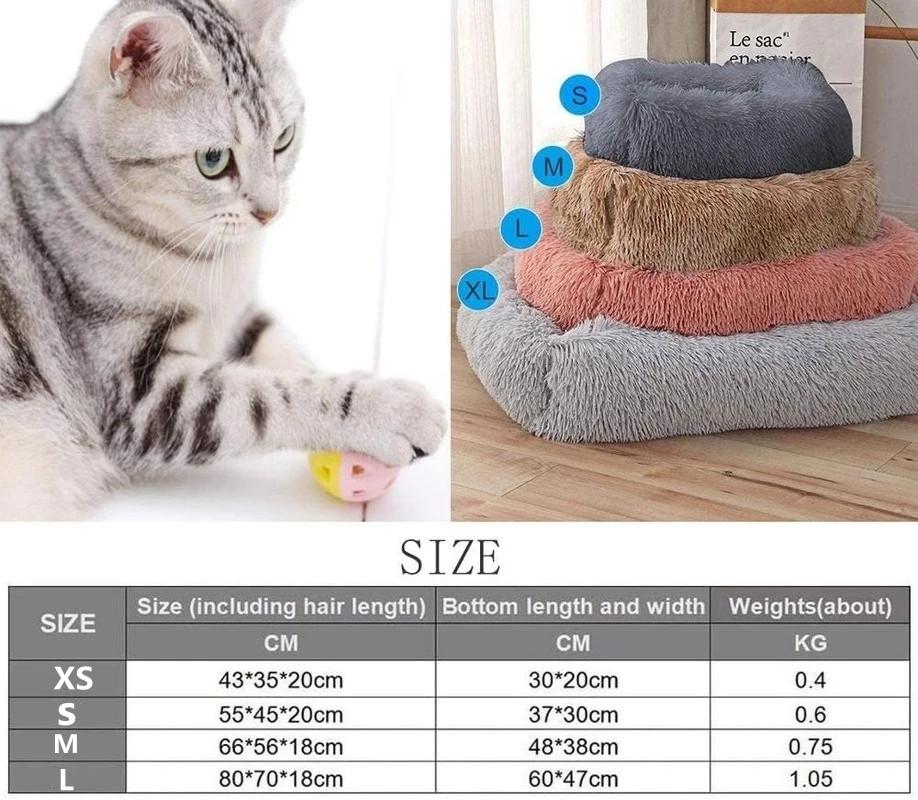 Square Dog Cat Bed with Side Cover Medium Large Sofa Plush Kennel Winter Warm Puppy Mat Nest Soft House Non-slip Basket Cushion