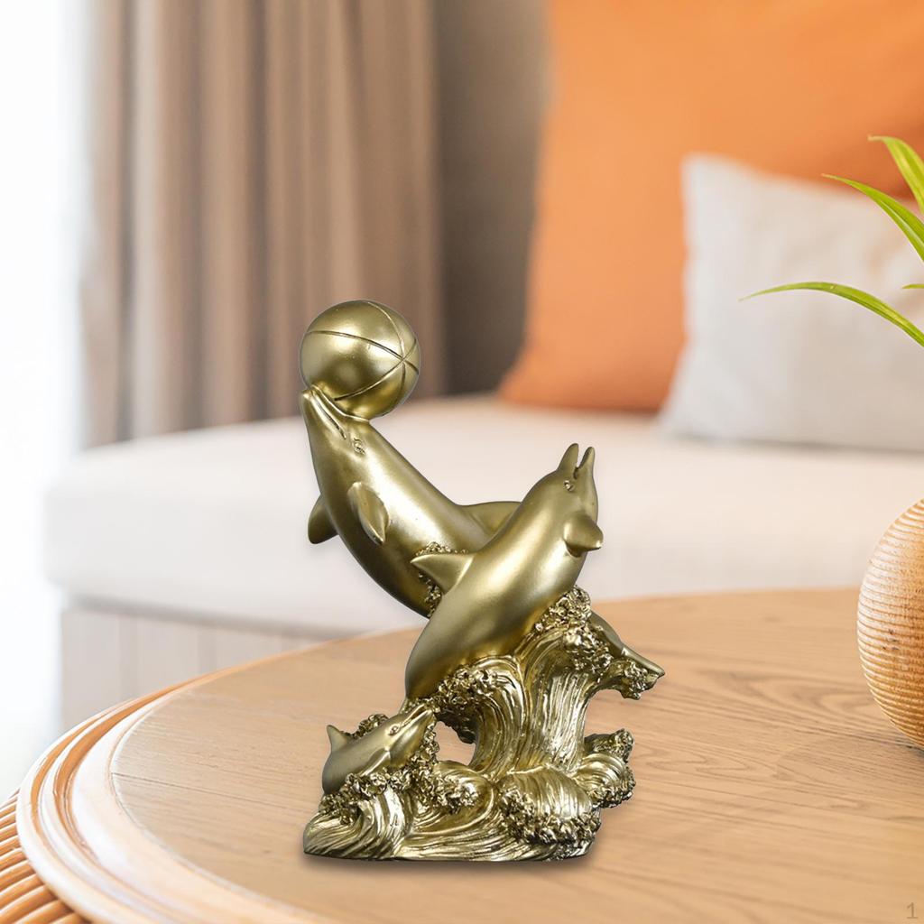 Статуэтка дельфина, декоративная статуэтка, современное коллекционное настольное украшение, скульптура морского животного для