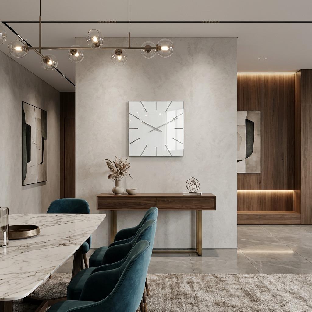 Large white wall clock exact 50cm
