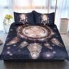 Dropship Beautiful Family Duvet Cover Set Black Bedding Set Dreamcatcher Galaxy Boho Beddings Home Bed Sets 3pcs Feathered Moon