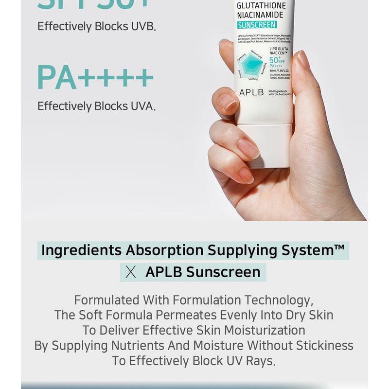 APLB Солнцезащитный крем с глутатионом и ниацинамидом