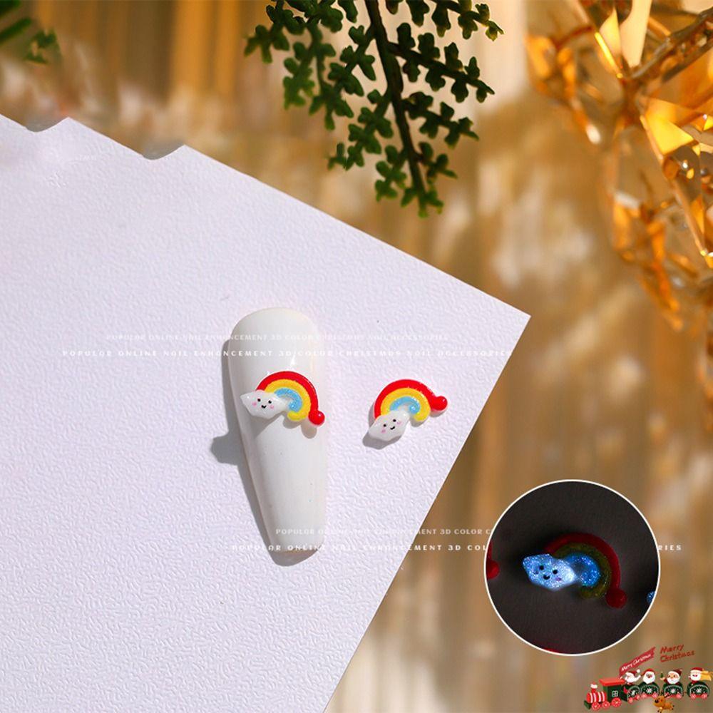 10 шт. Украшения для ногтей из смолы, маникюр с изображением лося, 3D, рождественское украшение для ногтей для женщин