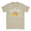 Kirbys Pink Puffy Powerful Star Frame Varsity TShirt Men Pure Cotton Tees Short Sleeve T Shirts Birthday Present Clothing