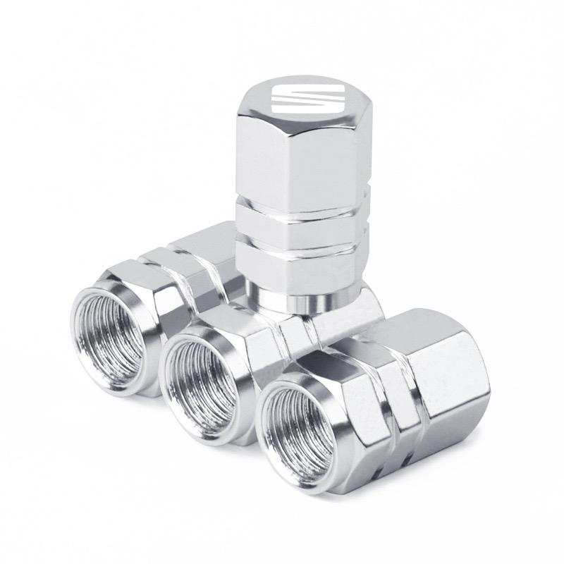 EJJG2 Car Tire Valve Tyre Caps Hexagonal Covers Shape Dust Valve For Seat Leon Ibiza Alhambra Exeo Altea Arona Mii IBL Car Accessories