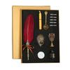 Vintage Feather Pen and Ink Set Glittering Quill Pen Fountain Pen Calligraphy Dip Pen Writing