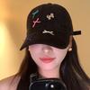 RICYGVM Women Bow Baseball Hat Shiny Rhinestone Duck Tongue Hats Korean Girls Peaked Cap Solid Cotton Outdoor Sunshade Visors