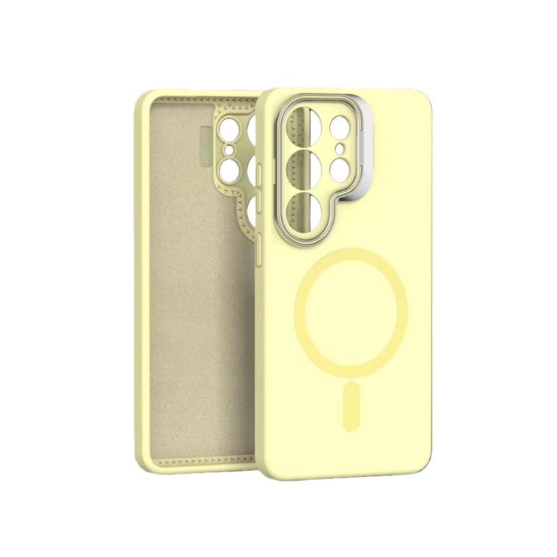 Для Magsafe Жидкий силиконовый чехол Для Samsung Galaxy S26 S25 S24 S23 Ultra Edge Funda S25 Ultra Металлическая защита объектива Магнитная крышка