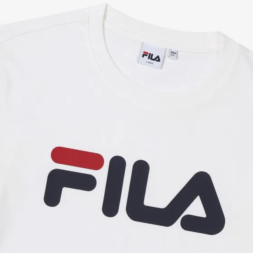 FILA T Shirts Unisex White Crew Neck Moderate Straight Fit FS2RSF2120XO-WH