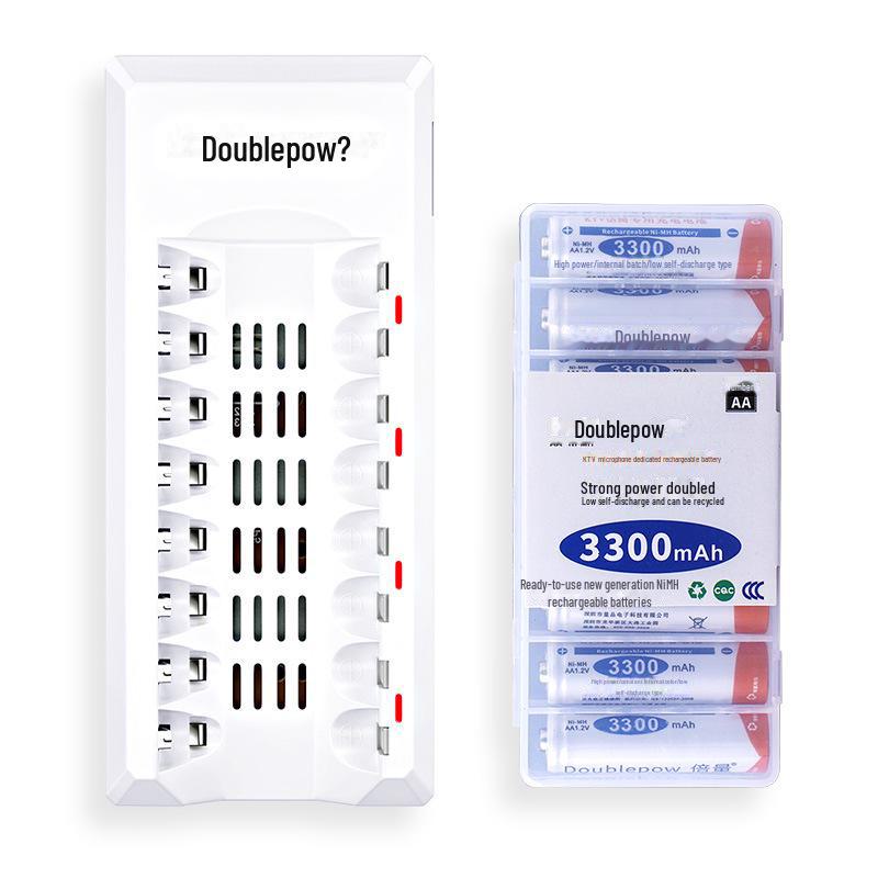 Rechargeable Battery Charger Set: Includes 8 AA 1.2V 3000mAh Batteries for Toy Microphones