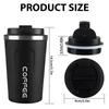 380 мл 510 мл Кофейная кружка Термальная дорожная кофейная чашка из нержавеющей стали Герметичная бутылка-термос Чайная кофейная кружка Термос Изолированные чашки