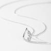 Ailmay Exquisite 925 Sterling Silver Necklace Waterdrop Shaped Pendant with Cubic Zirconia Elegant Lady Necklace Jewelry