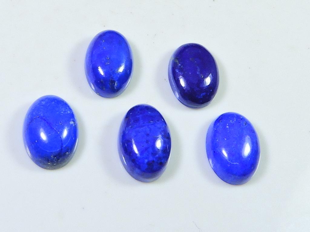 30Cts. Натуральный лазурит овальный кабошон рассыпной драгоценный камень лот 05 шт. 10X14 мм RQ-1851