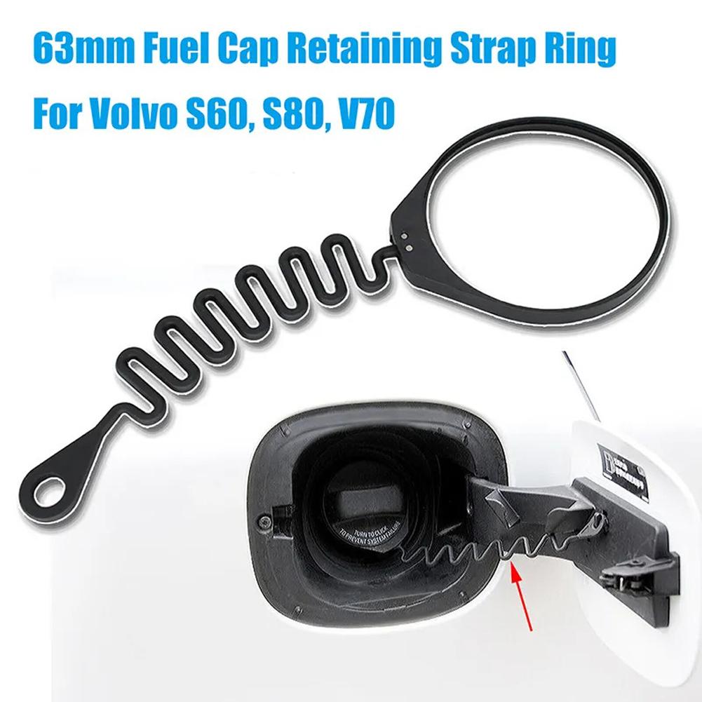 Fuel Tank Cap Cover Line Cable Wire with Ring Petrol Diesel Gas Oil Rope 31336424 Black for Volvo S90 S80 S60 XC60 XC90