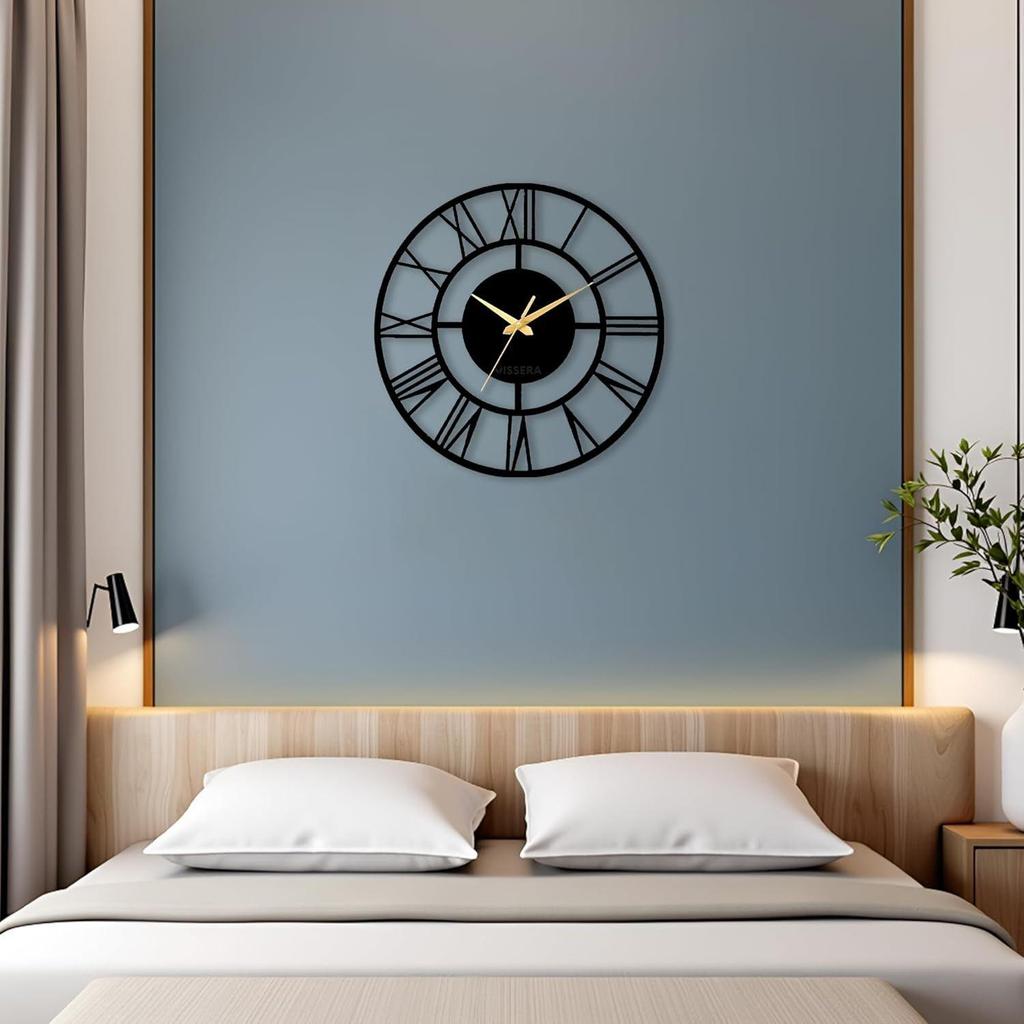Decorative Metal Wall Clock | Stylish & Fancy Silent Sweep Wall Clock for Living Room, Bedroom & Hall, Antique Designer