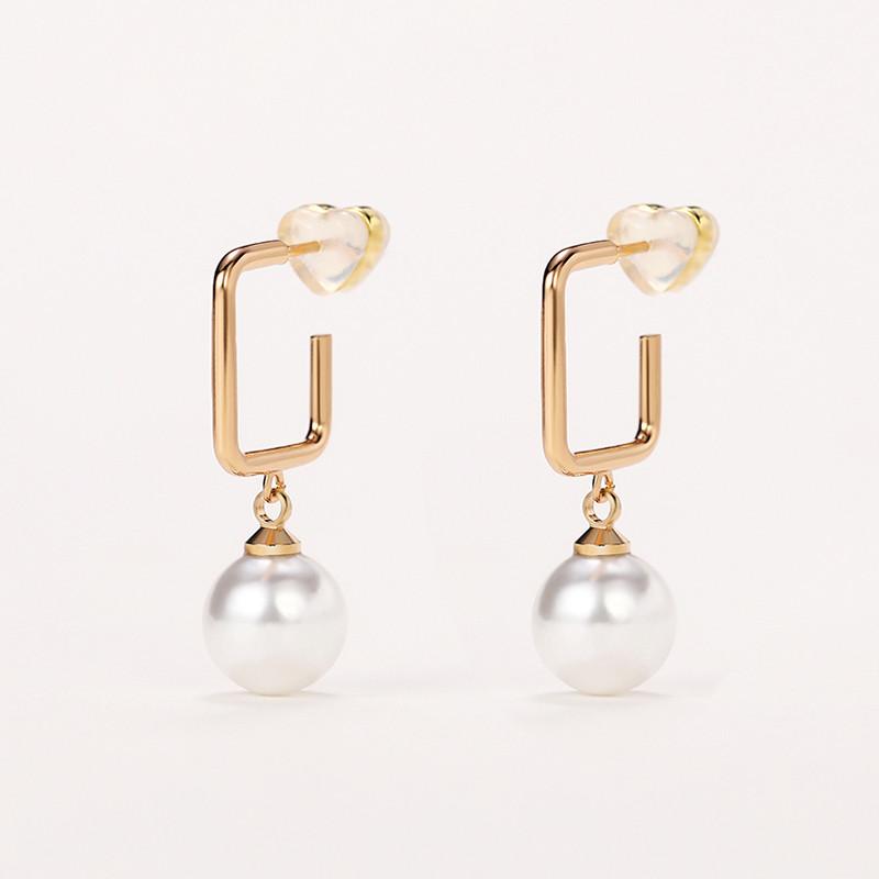 BELLA BOX Simple Stylish Female Earrings With Simulated Pearl Temperament Sweet Ear Piercing Accessories For Women Fashion Jewelry