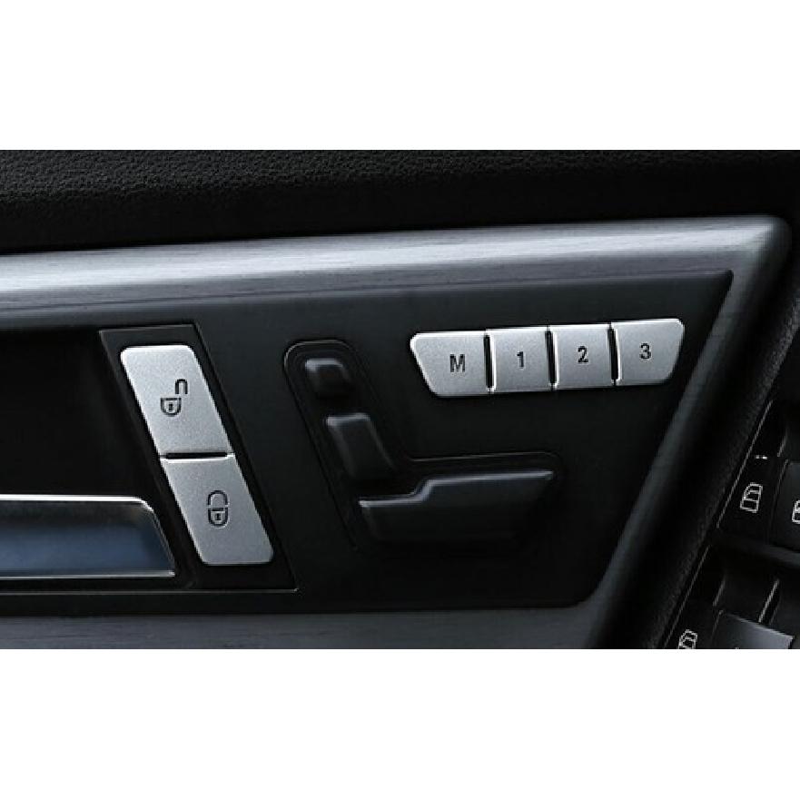 For Benz GLE GLS Silver Aluminum 2016- Memory Button Sticker Decoration 12pc