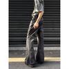 High Street Denim Pants For Men, Retro Distressed, Loose Straight Leg Pants, Wide Leg Sports Pants, Trendy