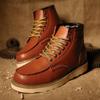 Весна Новые Ботинки из Натуральной Кожи для Мужчин Роскошные Высокого Качества Мужские Ботильоны Модные Ручной Работы Мотоциклетные Ботинки Мужская Водонепроницаемая Обувь