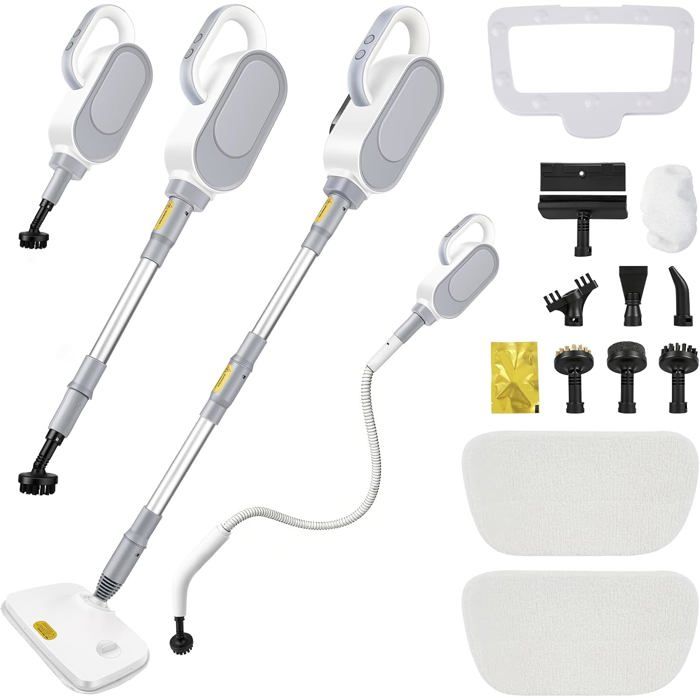 Steam cleaner 1500W, 9 Accessories, Steam 140°C, Tank 500 Ml, Handmade, Carpet, Kitchen, Bathroom, House
