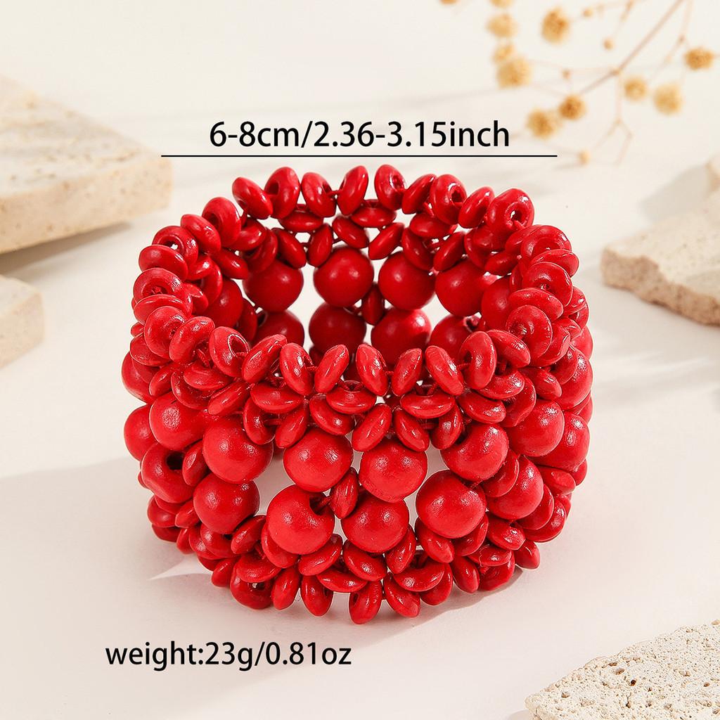 Handmade African Wooden Bead Jewelry For Women With Electroplated Finish For Vacation