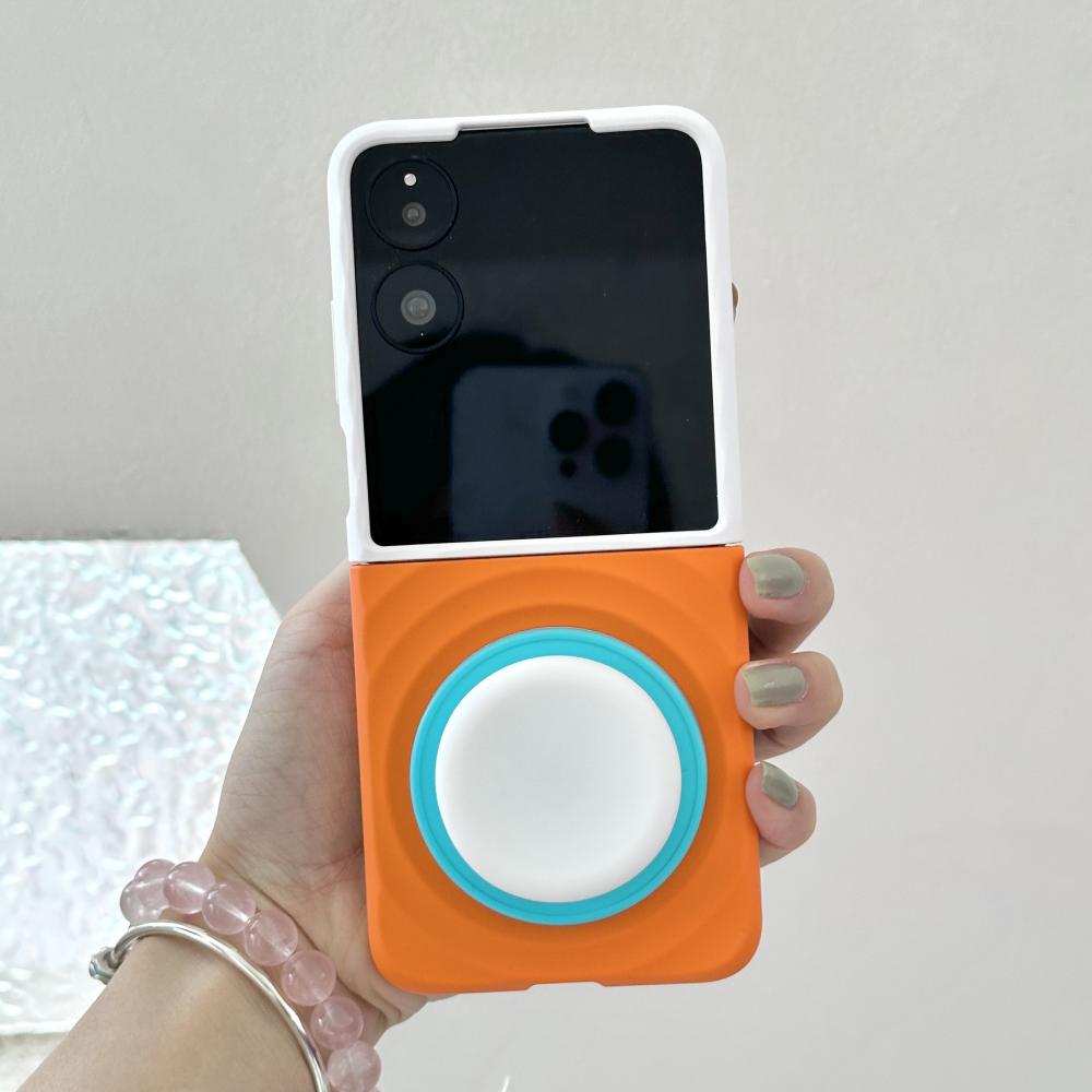 Чехол для Xiaomi Mix Flip и Mix Flip 2 с Magsafe, Волнообразный узор, Контрастный цвет, Складной, Матовый, Противоскользящий захват